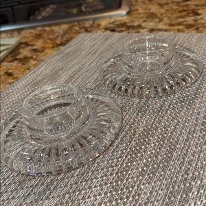 Dansk Full Lead Crystal Candle Holders Vintage Lot of 2